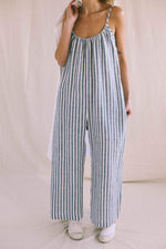 Load image into Gallery viewer, Linen Stripe Jumpsuit