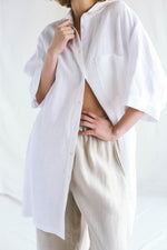 Load image into Gallery viewer, Loose Fit Natural Linen White Shirt