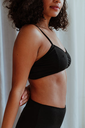 Fiona Black Bralette & High Waisted Brief