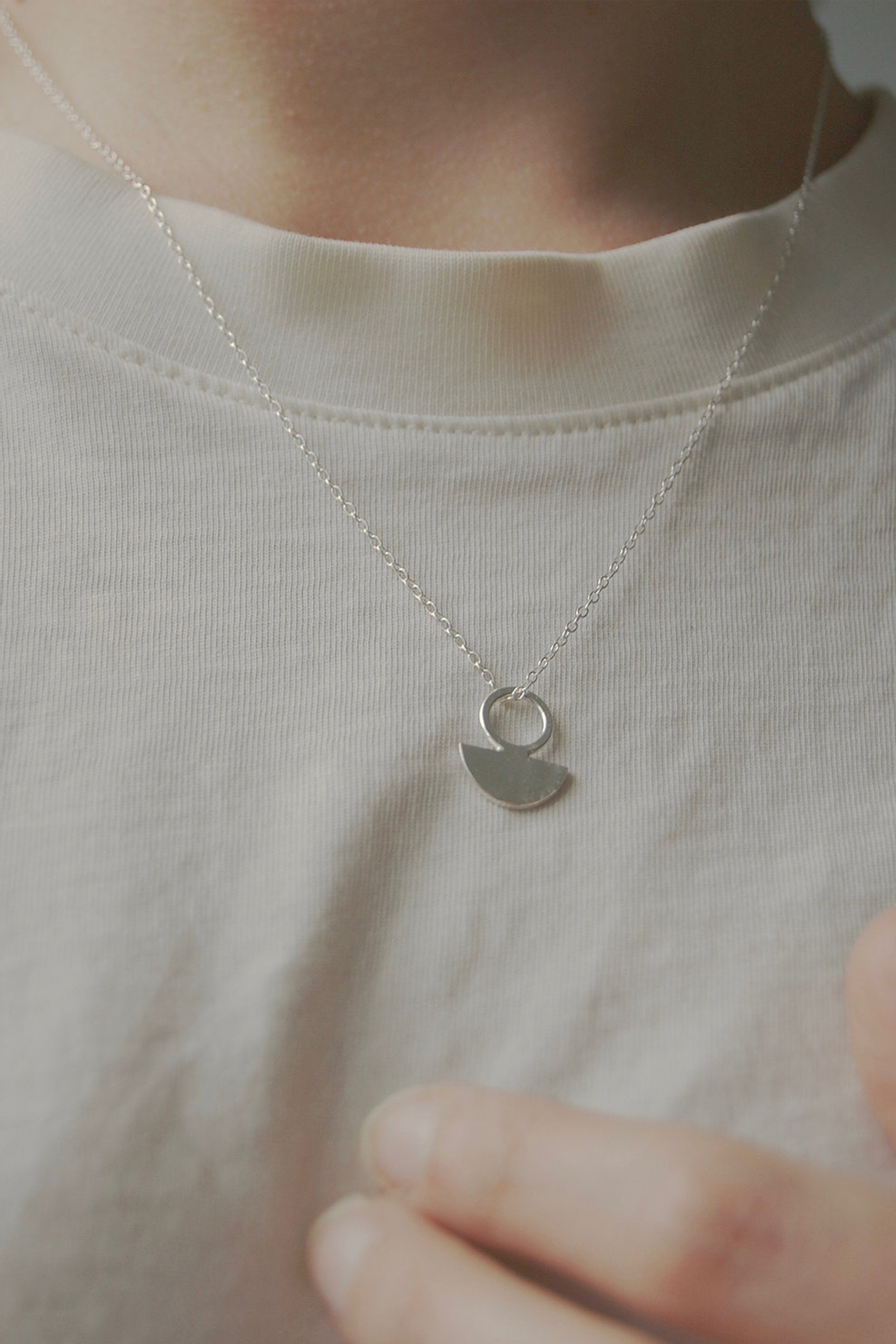 Atypical Thing-Recycled Sterling Silver Geometric Necklace