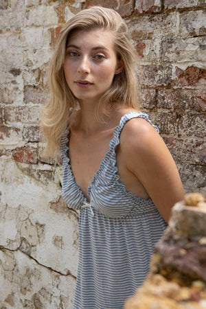 Blue Stripe Classic Bamboo Nightie