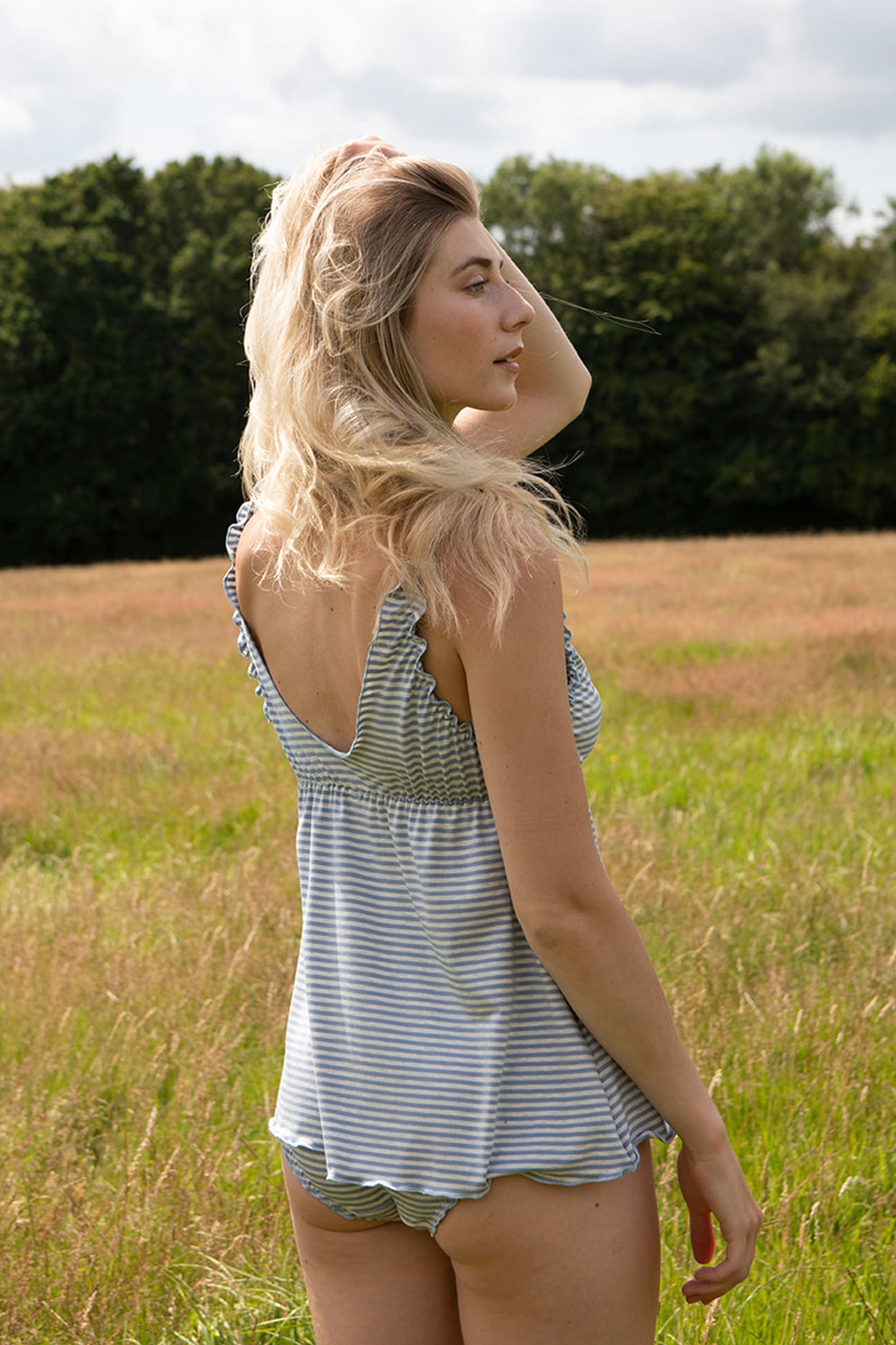 Stripe Bamboo Babydoll & Knicker Set