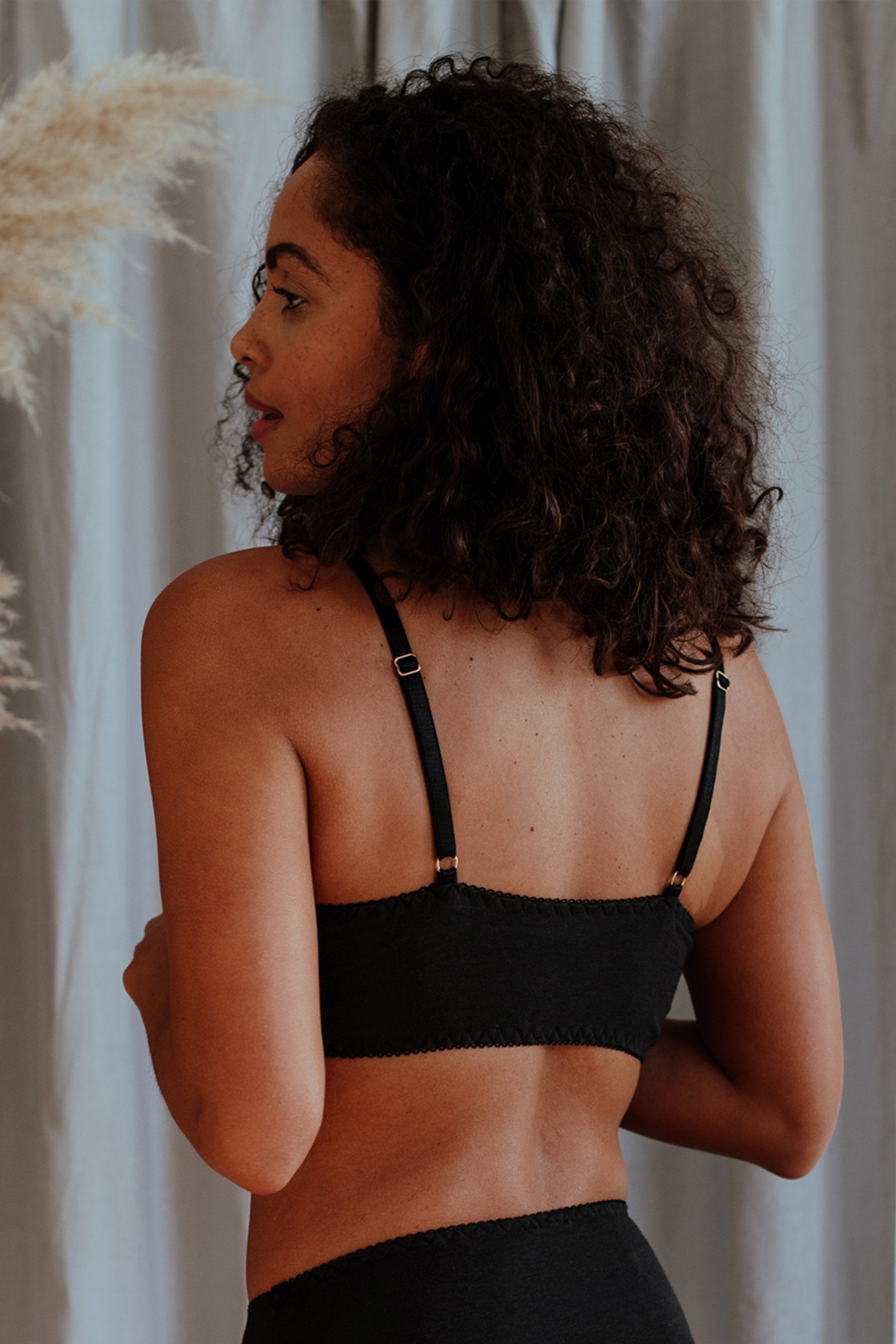 Fiona Black Bamboo & Organic Cotton Bralette