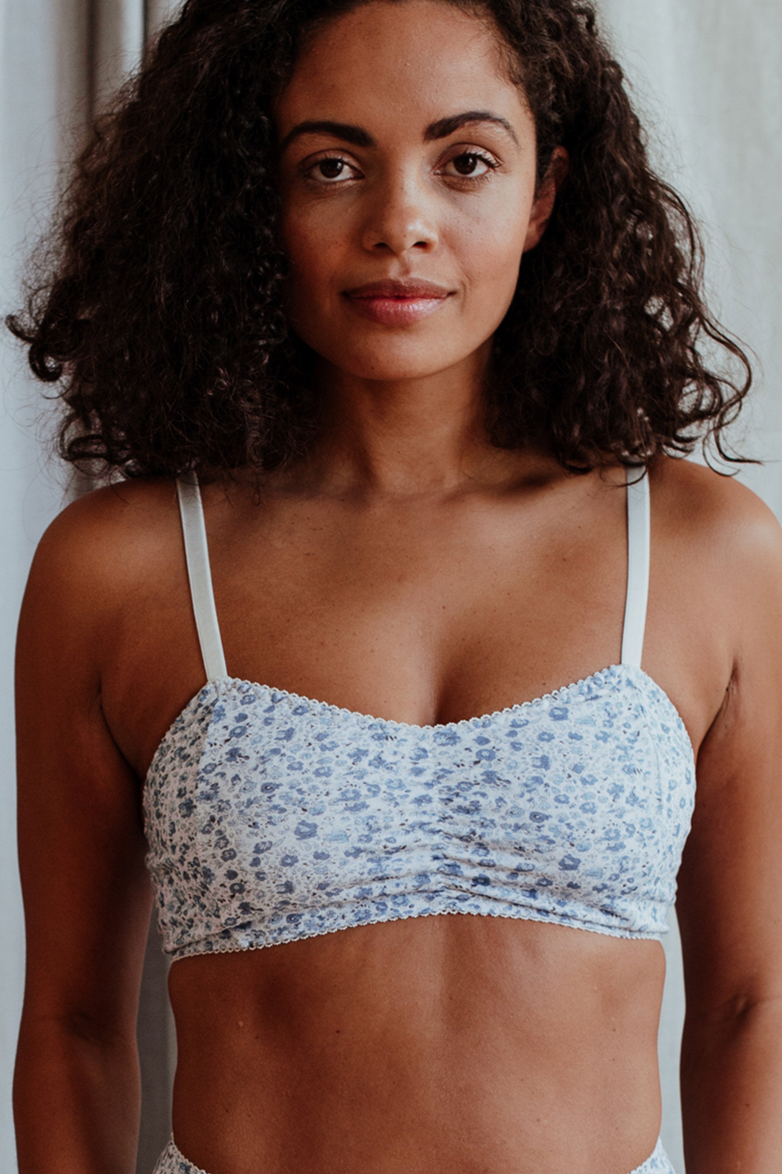 Fiona Blue Floral Bralette
