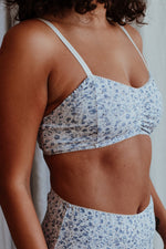 Load image into Gallery viewer, Fiona Blue Floral Bralette

