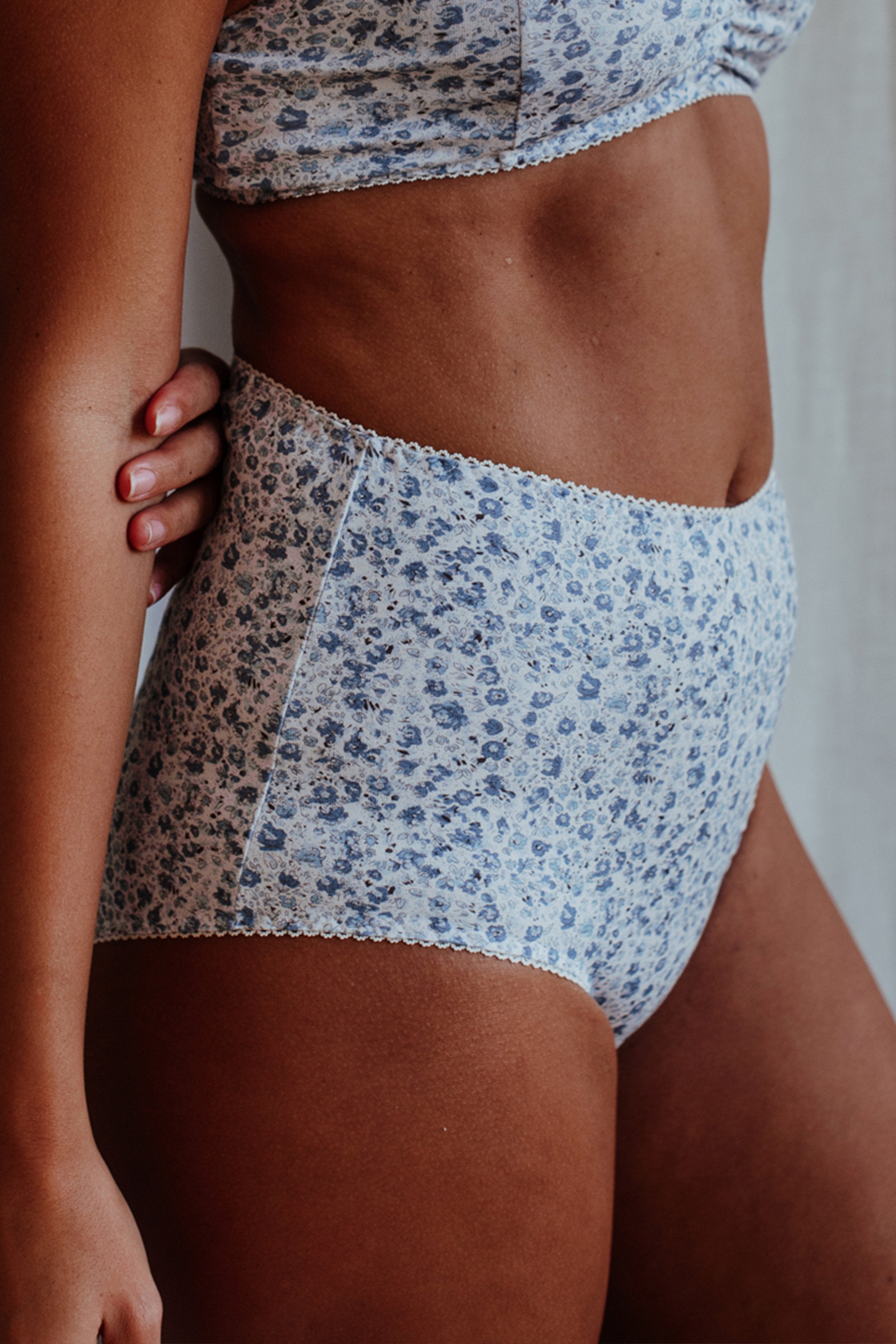 Fiona Blue High-Waist Brief