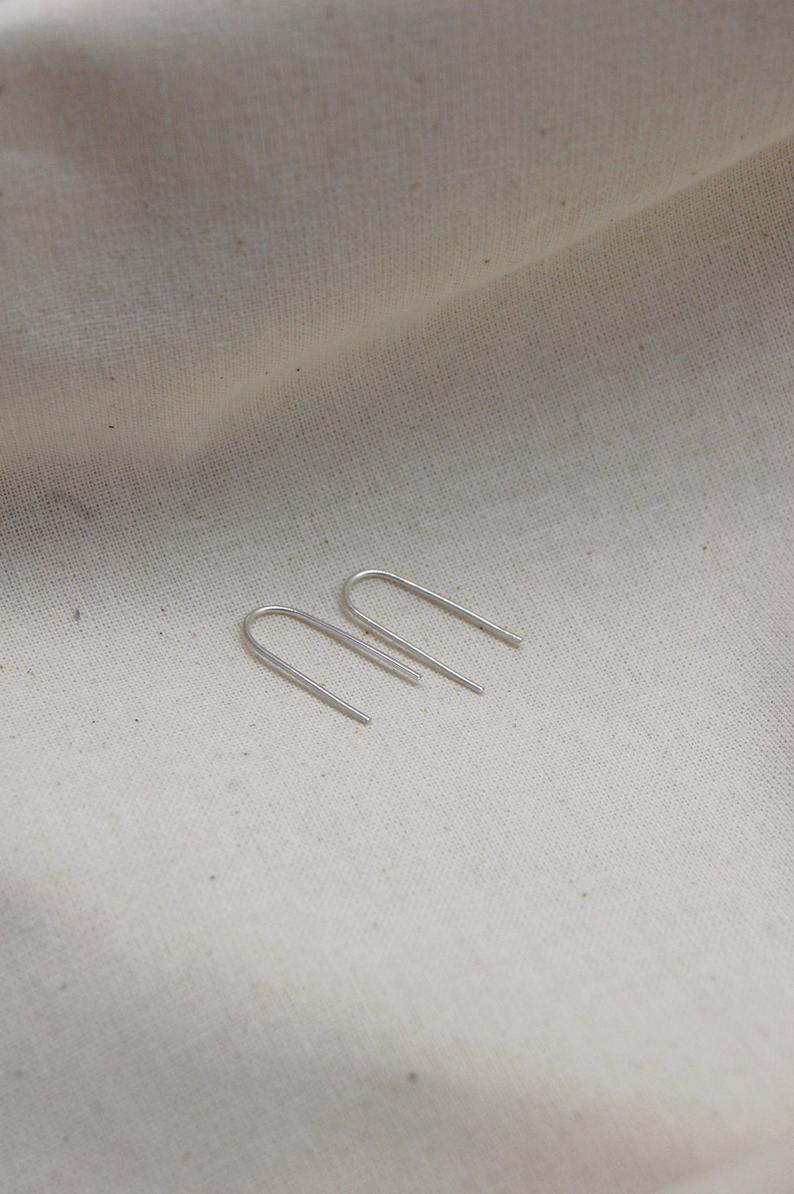 Atypical Thing-Recycled Sterling Silver Line Earrings