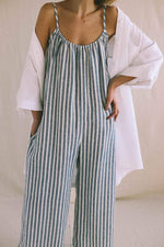 Load image into Gallery viewer, Linen Stripe Jumpsuit
