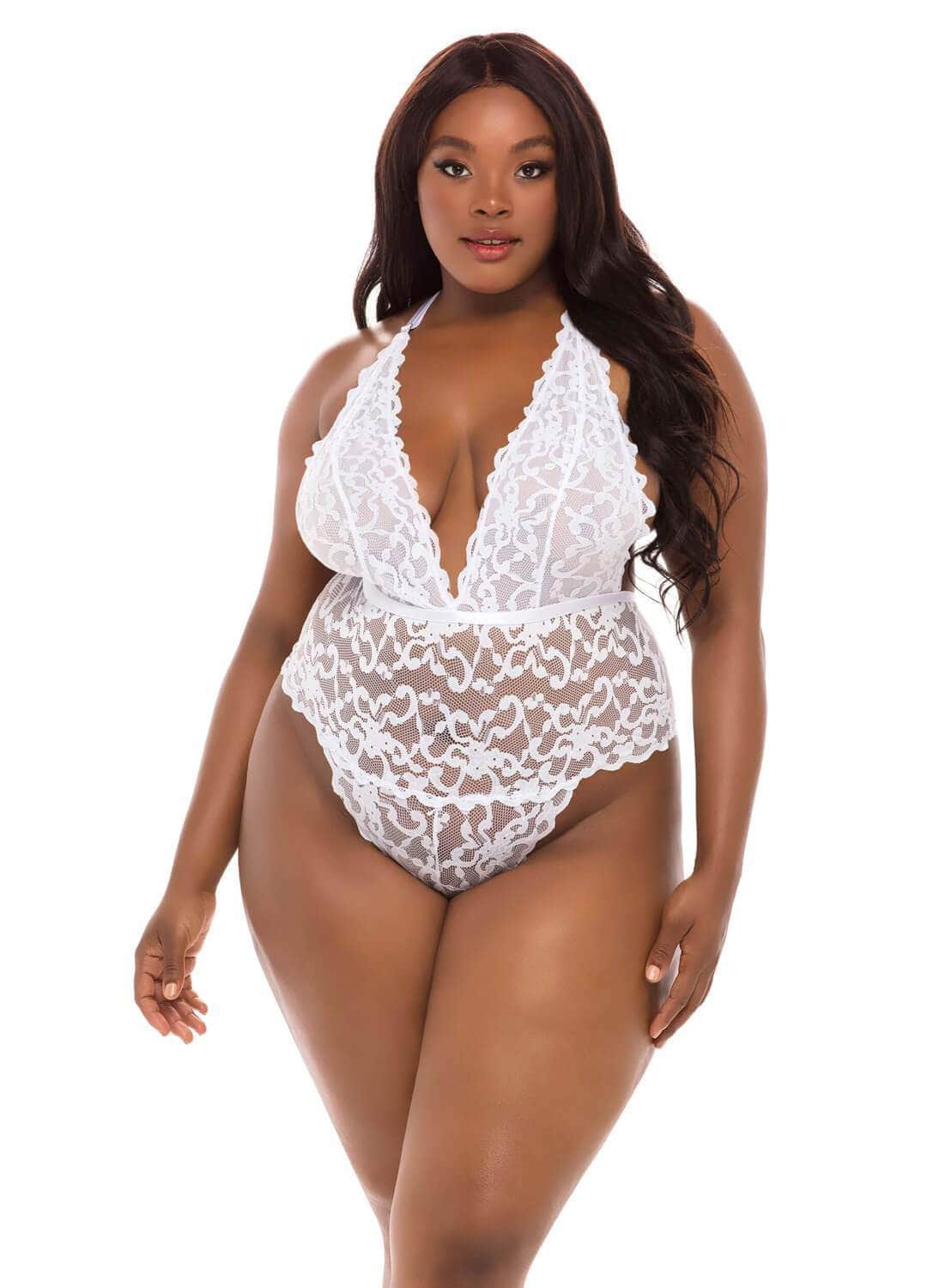 Jeana Collection White Bodysuits Salt and Lace Intimates