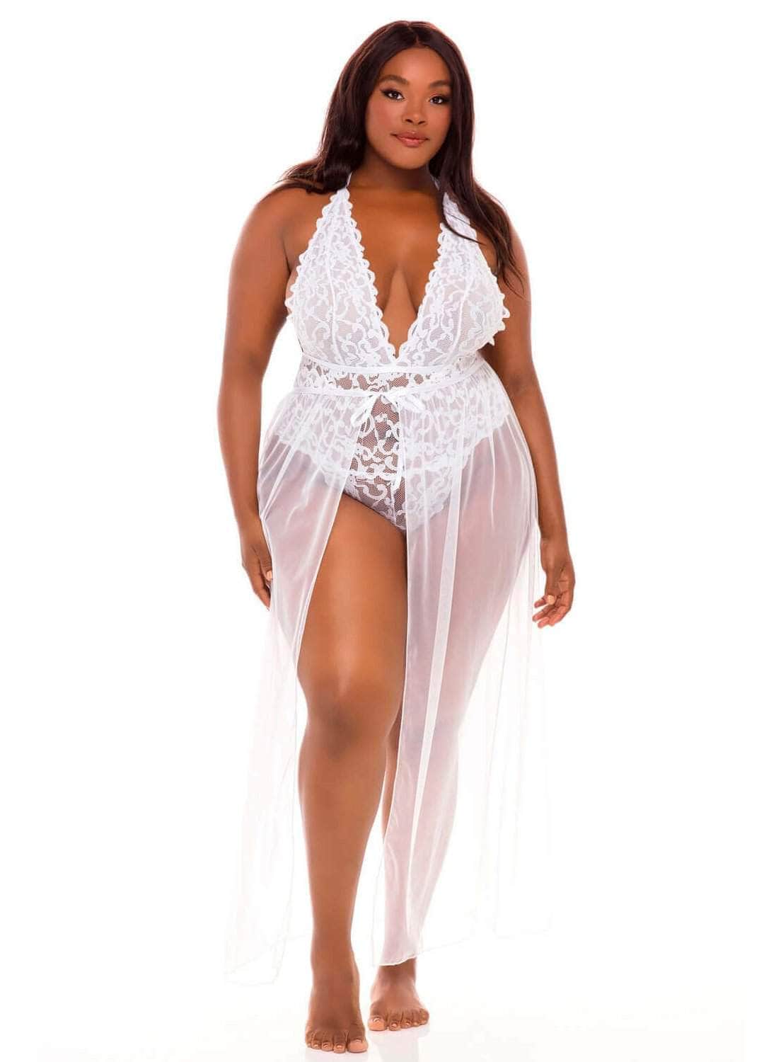 Jeana Collection White Bodysuits Salt and Lace Intimates