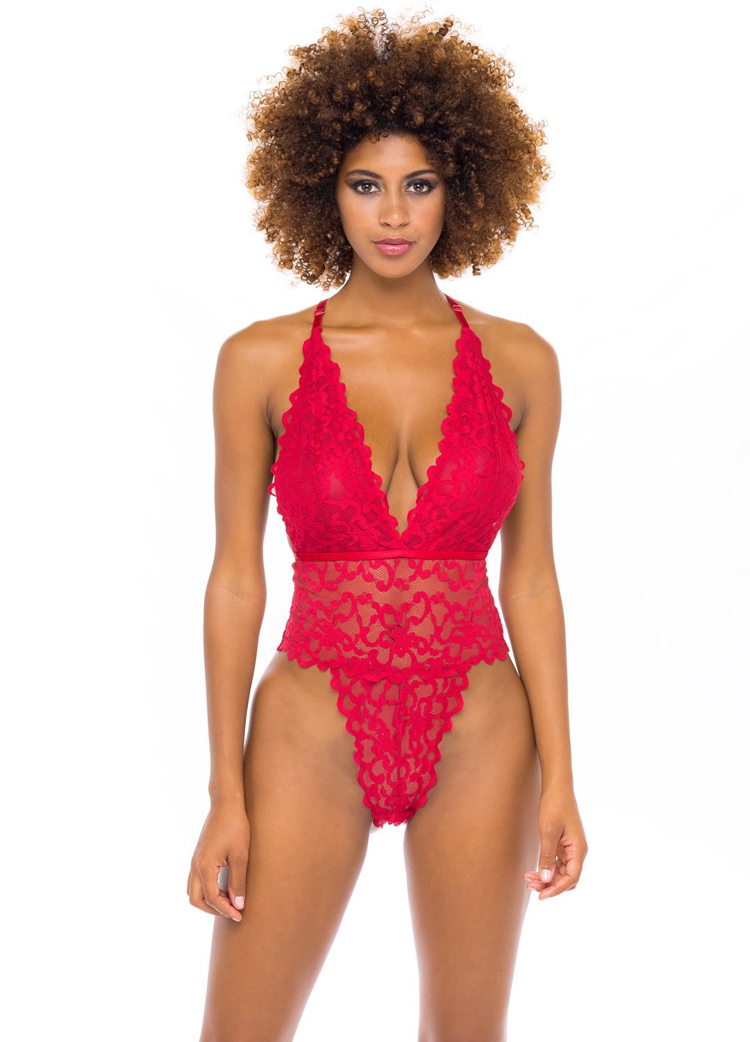 Jeana Red Bodysuit Bodysuits Salt and Lace Intimates