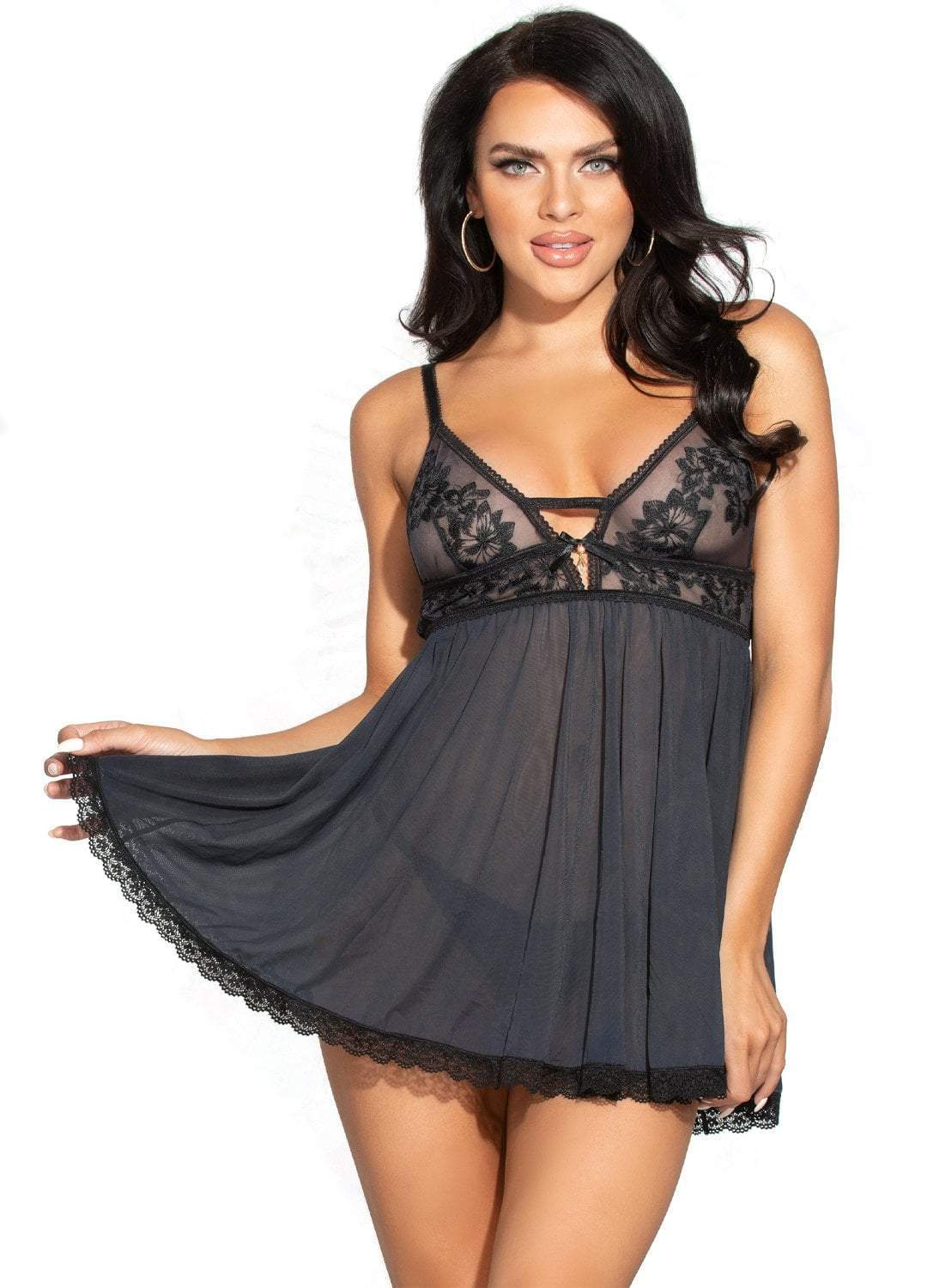 Karolina Babydoll and Panty Set Black Babydolls Salt and Lace Intimates