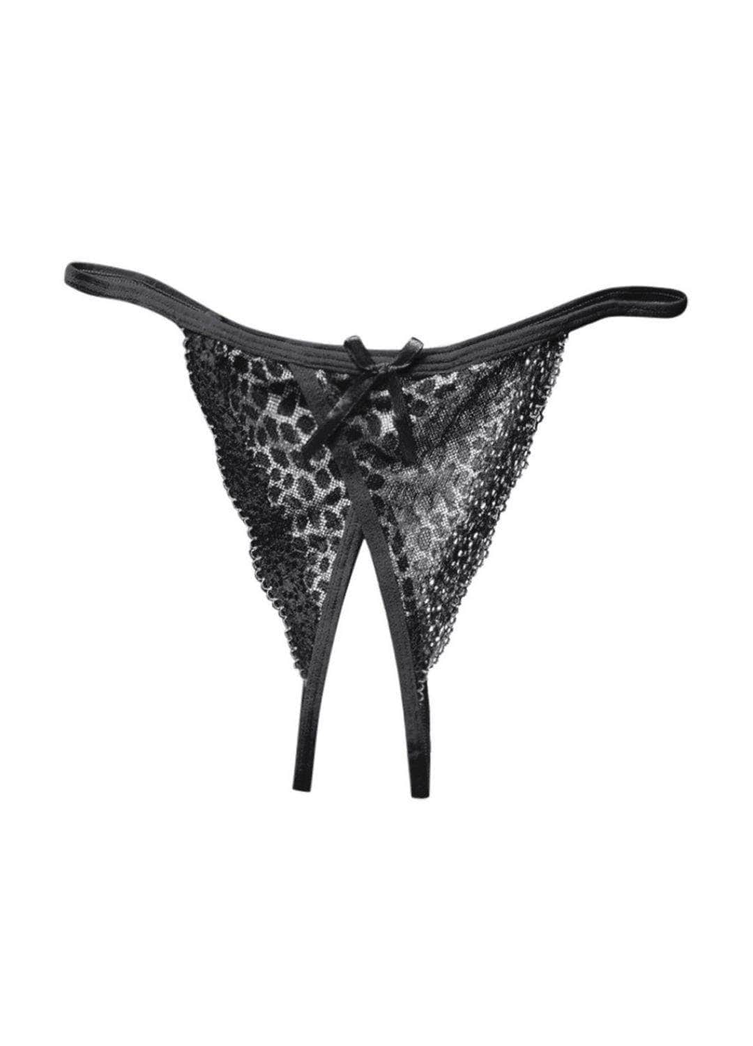 Leopard Lace Crotchless Panties Panties Salt and Lace Intimates