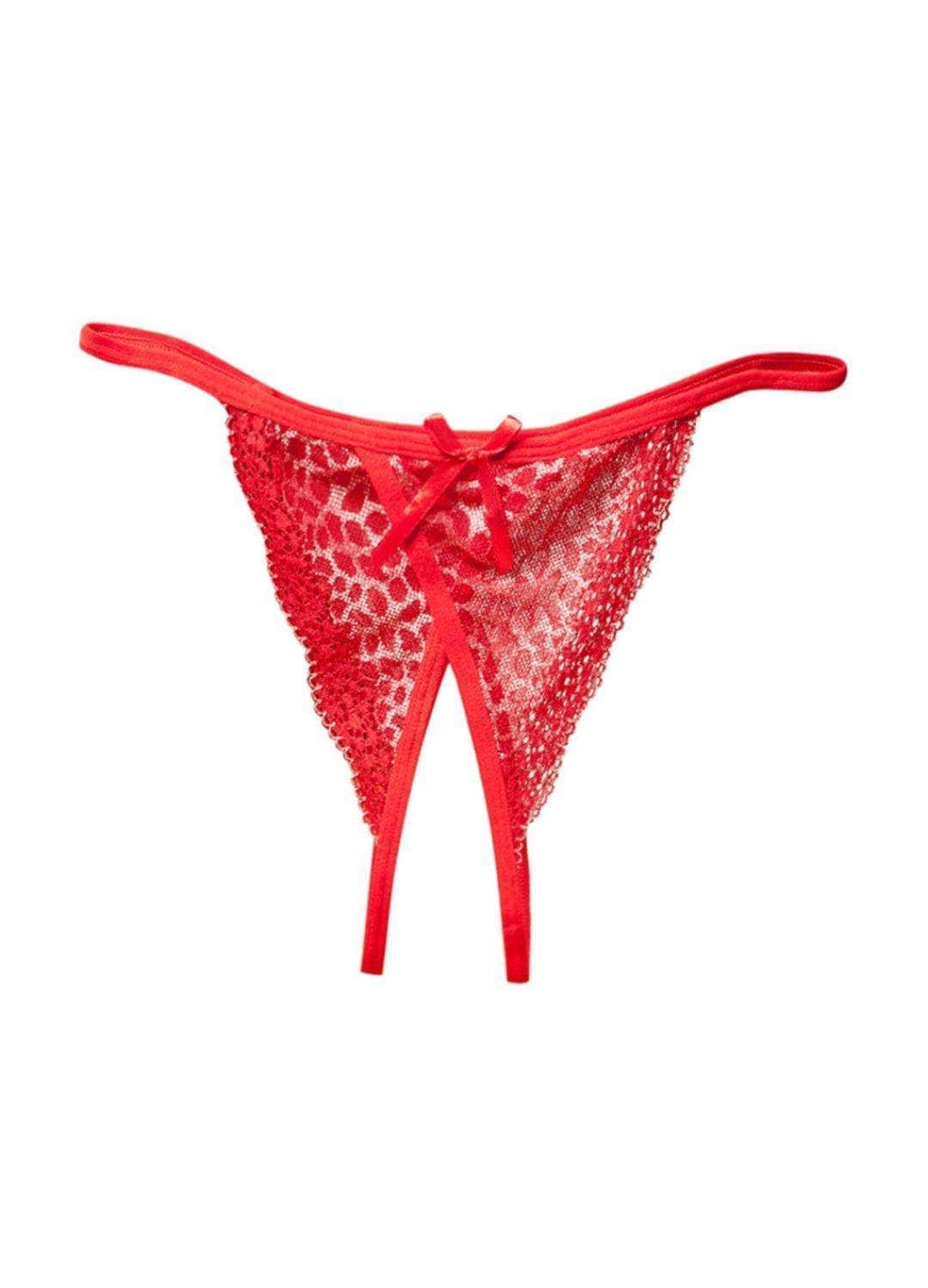 Leopard Lace Crotchless Panties Panties Salt and Lace Intimates