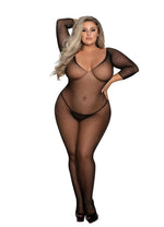 Load image into Gallery viewer, Long Sleeve Seamless Bodystocking Salt and Lace Intimates
