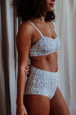 Load image into Gallery viewer, Fiona Blue Bralette &amp; High Waisted Brief
