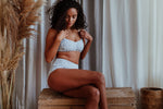Load image into Gallery viewer, Fiona Blue Bralette &amp; High Waisted Brief
