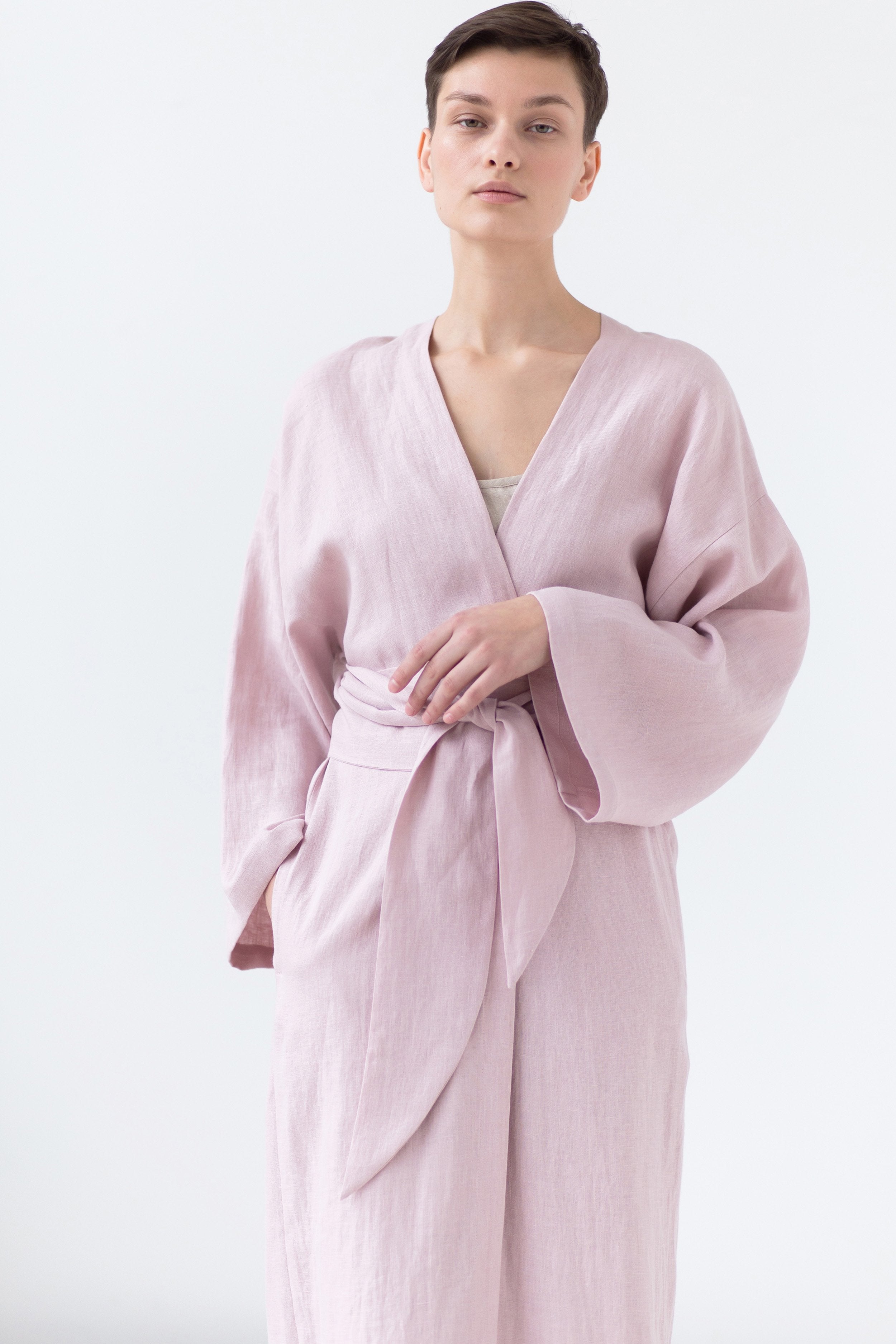 Natural Linen Bath Robe