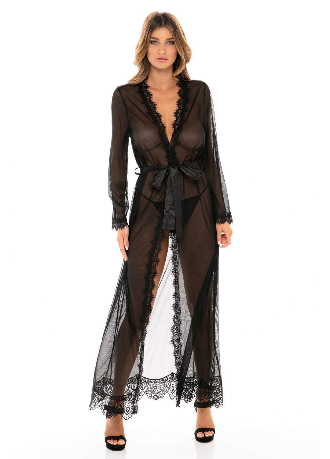 Provence Black Long Robe Robes Salt and Lace Intimates