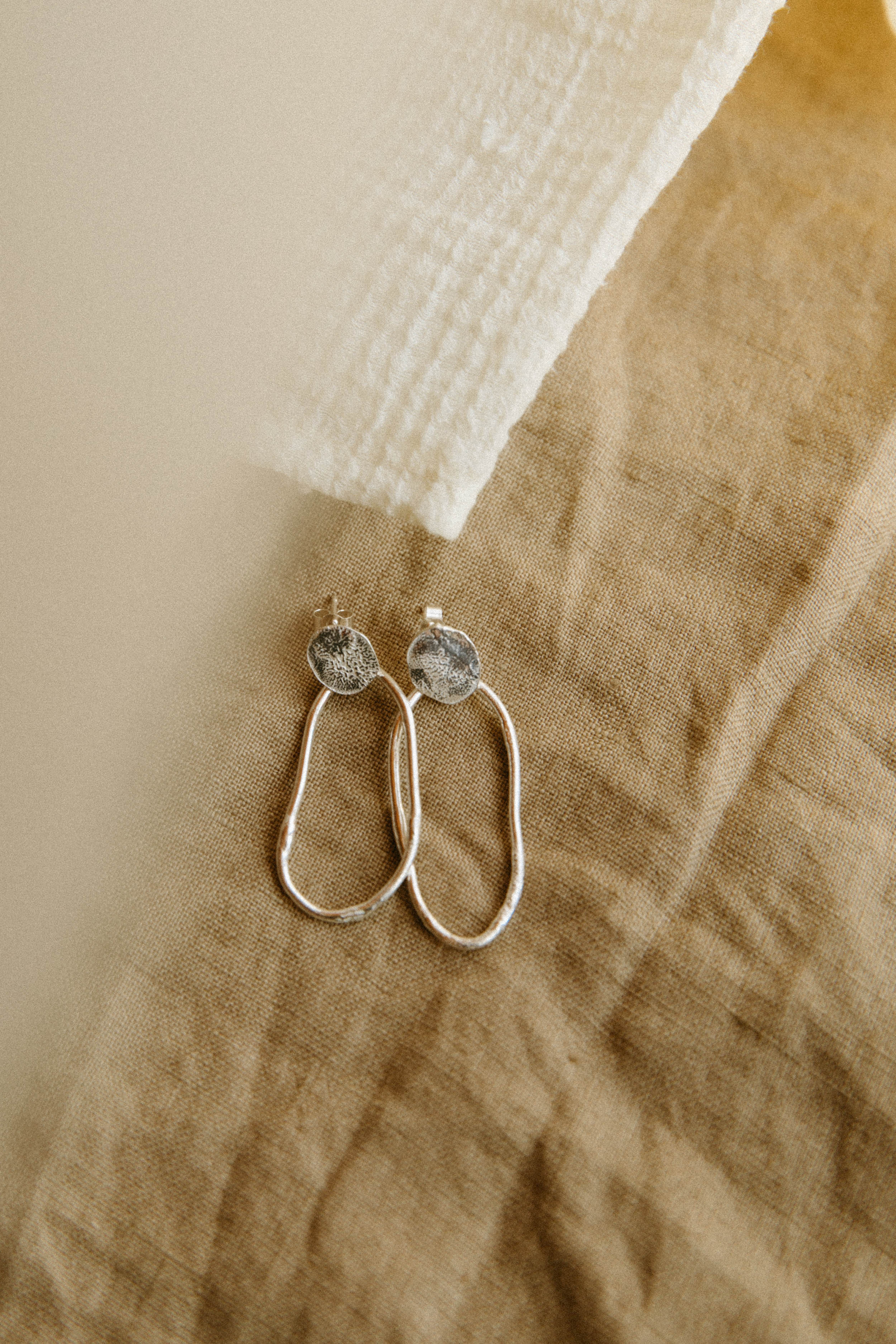 Atypical Thing- Molten Stem & Petal Hoop Earrings