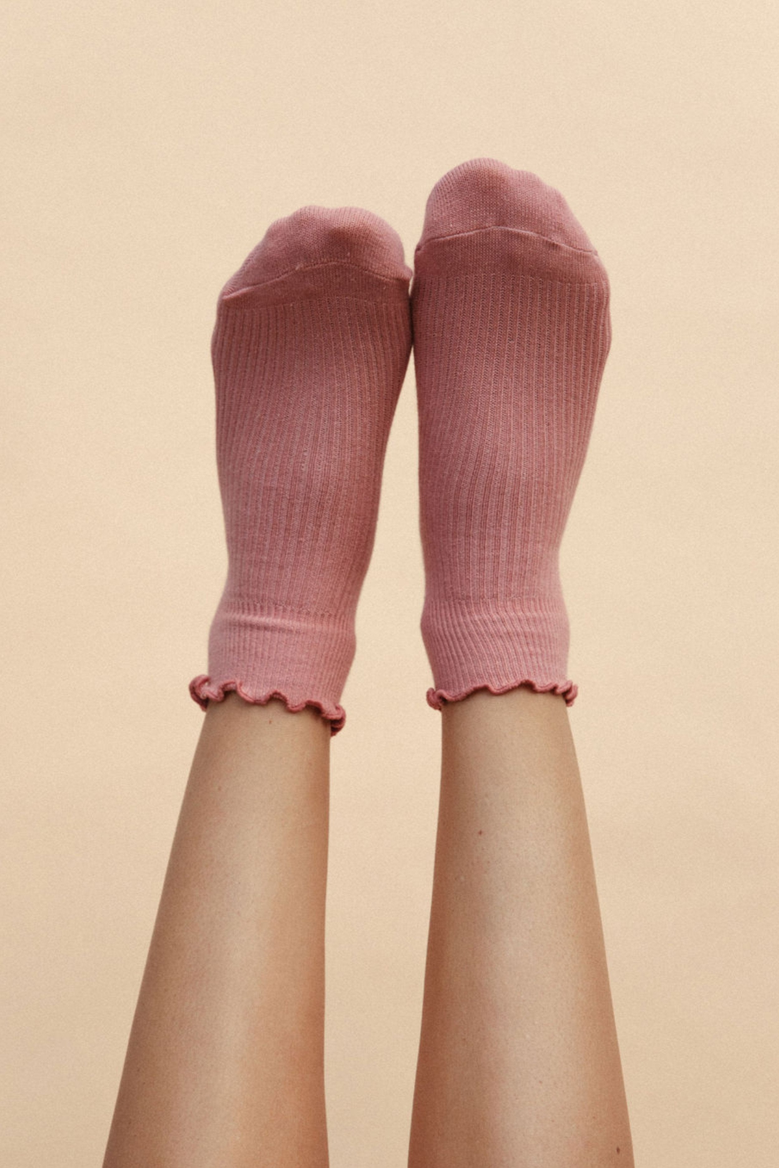 Ruffle Rose Cotton Socks