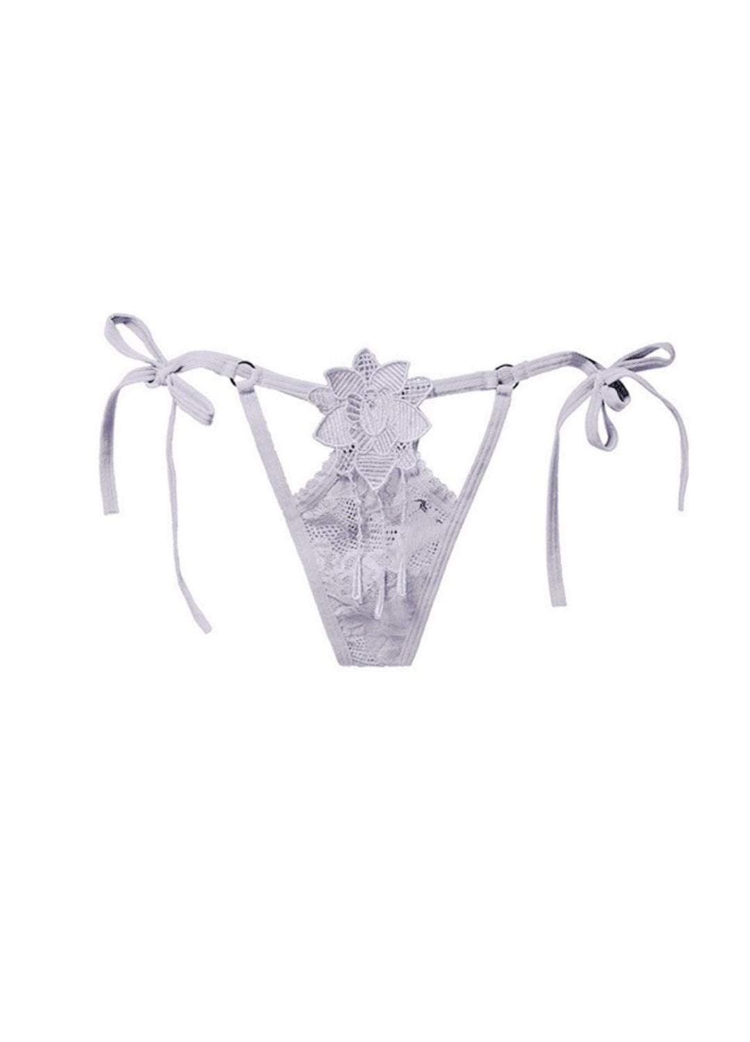 Undress Me String Floral Petals Thong Panties Salt and Lace Intimates