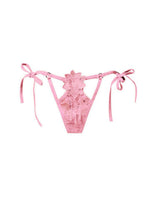 Load image into Gallery viewer, Undress Me String Floral Petals Thong Panties Salt and Lace Intimates

